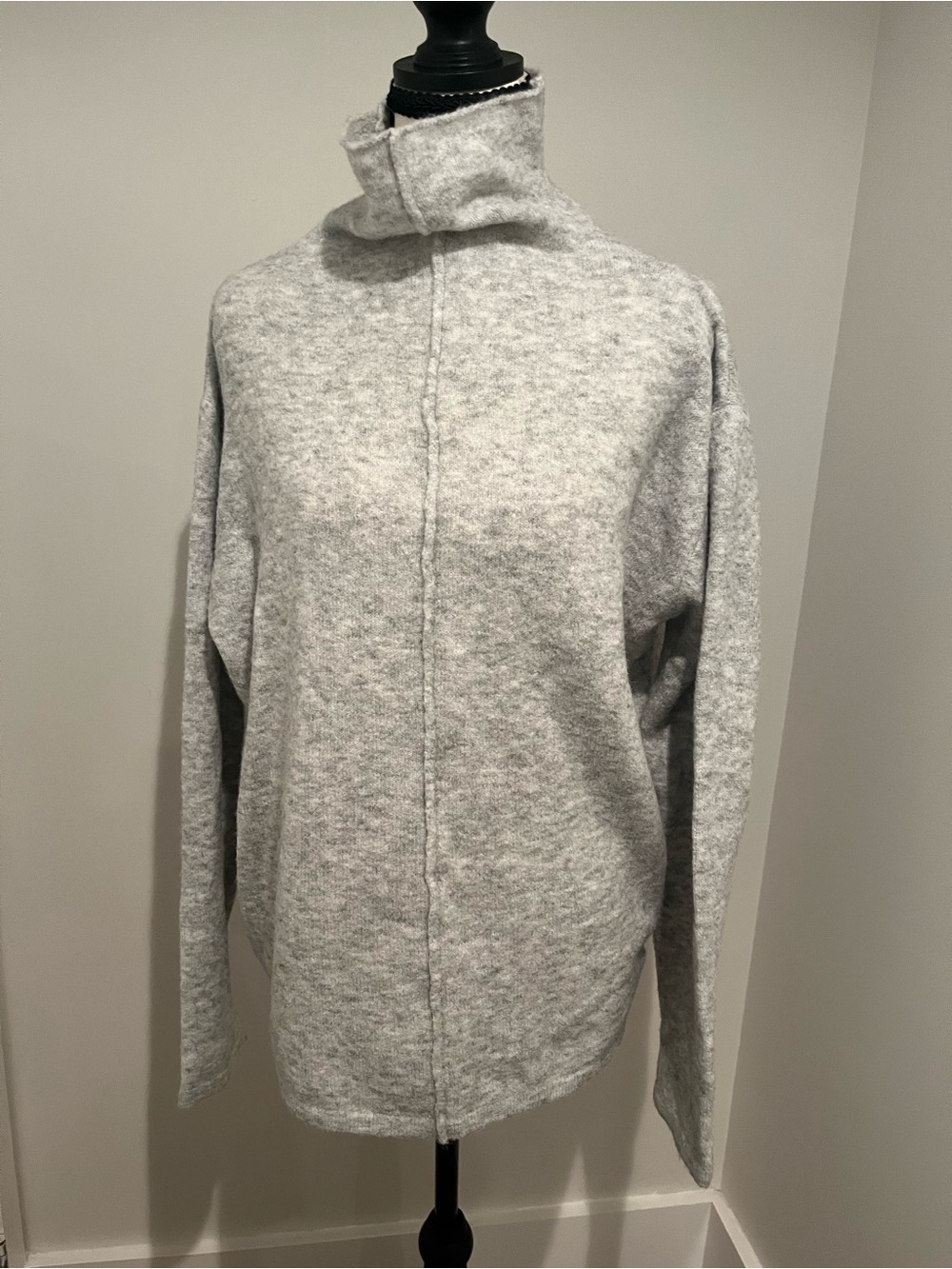“Shop the Mint” Light Gray Mock Neck Women’s pullover Sweater